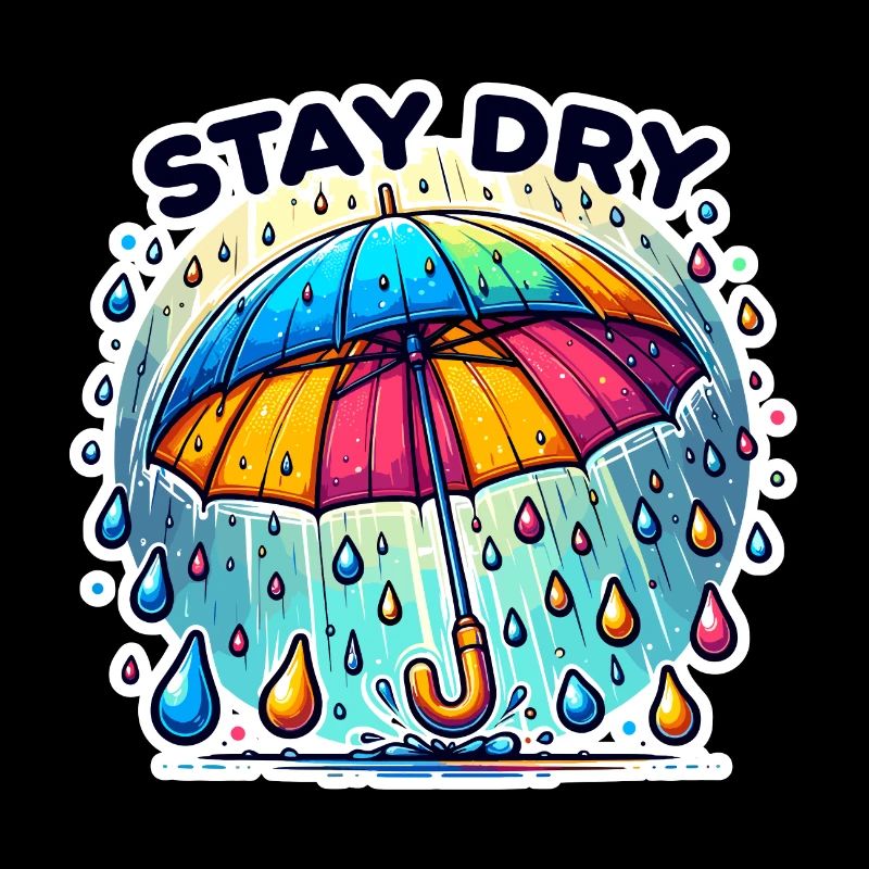 Restez au sec - Illustration de parapluie