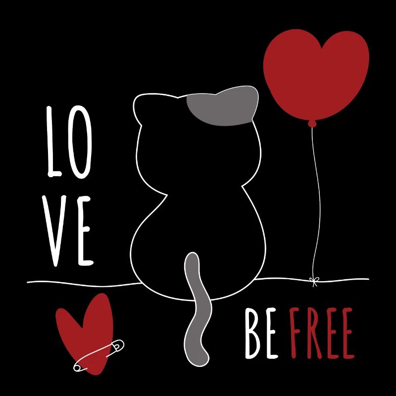 Katze mit Herz Katzenliebe Tierliebe Katzen