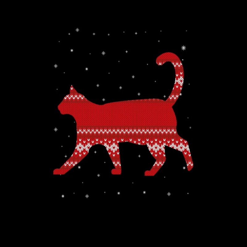 Christmas cat with Christmas pattern