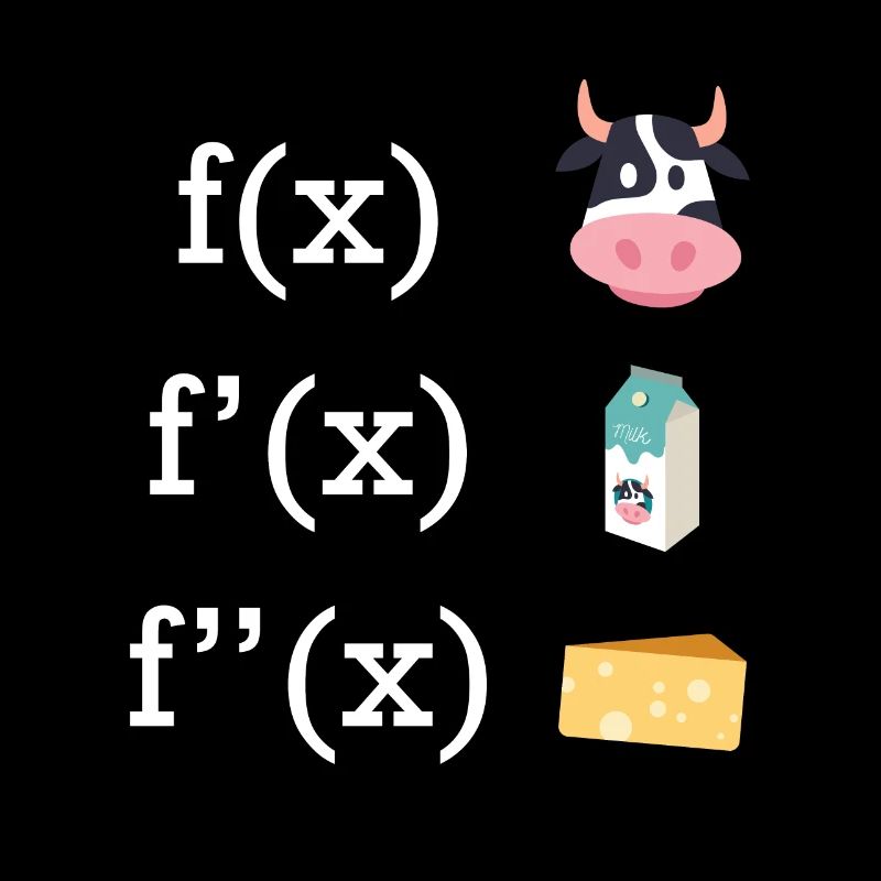 Facture infinitésimale vache fromage lait prof de maths