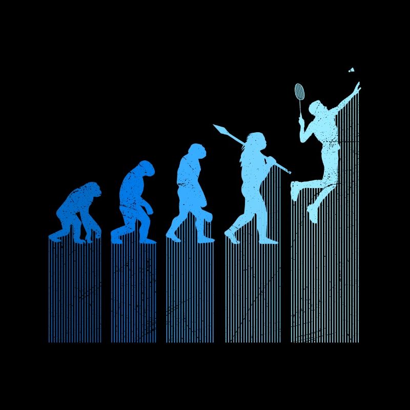 Badmintonspieler Evolution Affe Mensch Entwicklung