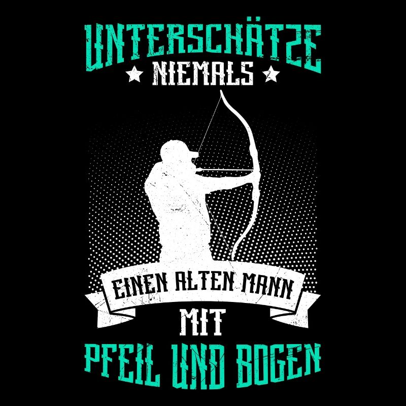 Unterschätze nie alten Mann mit Pfeil und Bogen