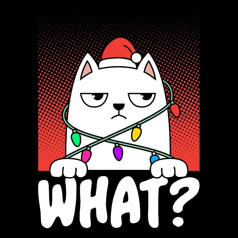 Grim Cat What Cat Christmas String of Lights