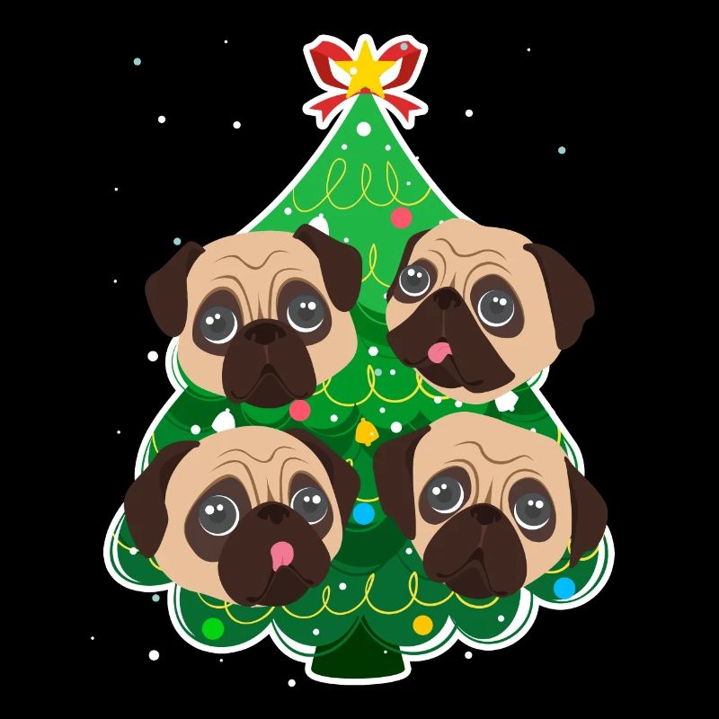 Pug Christmas Pug Dog Christmas Tree