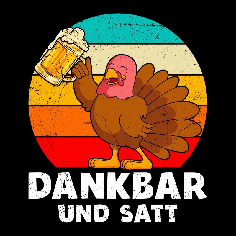 Dankbar und Satt Biertrinker Truthahn