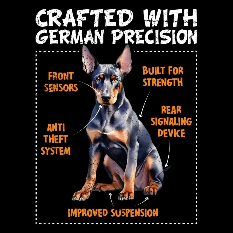 Doberman CRAFTED WITH GERMAN PRICISION Lustiges