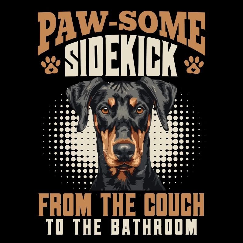 Doberman PAW-SOME SIDEKICK FROM THE COUCH Funny