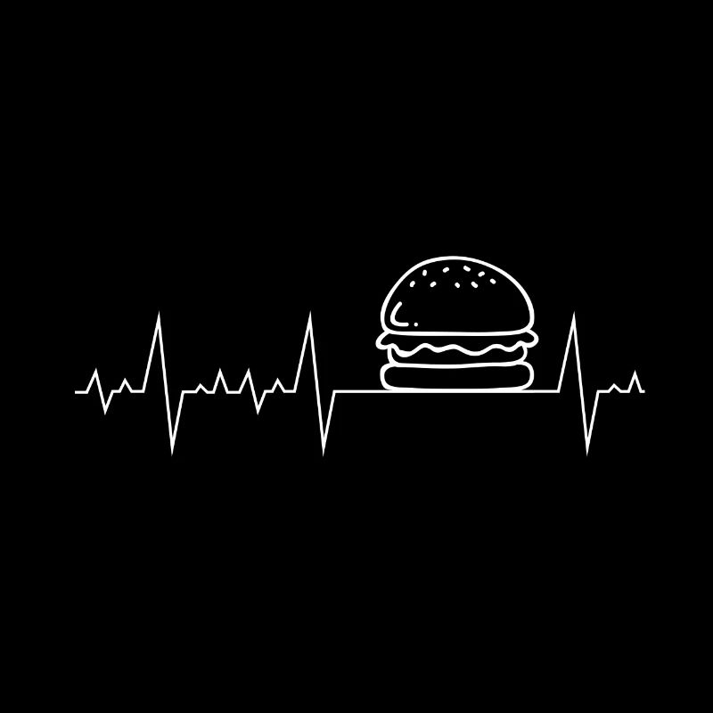 Herzschlag Herzfrequenz Herzlinie Geschenk Burger