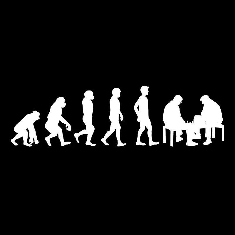 Geschenk Schachfiguren shirt Schach Evolution