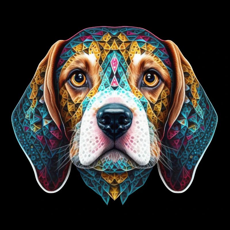 Farbenfrohes Beagle Kopf Artwork