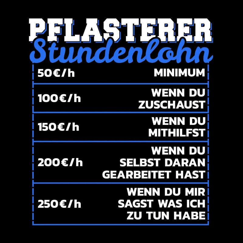 Pflasterer Stundenlohn Steinsetzer Lohn Geschenk
