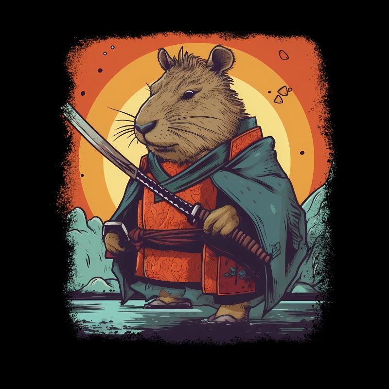 Capybara Samurai Wasserschwein