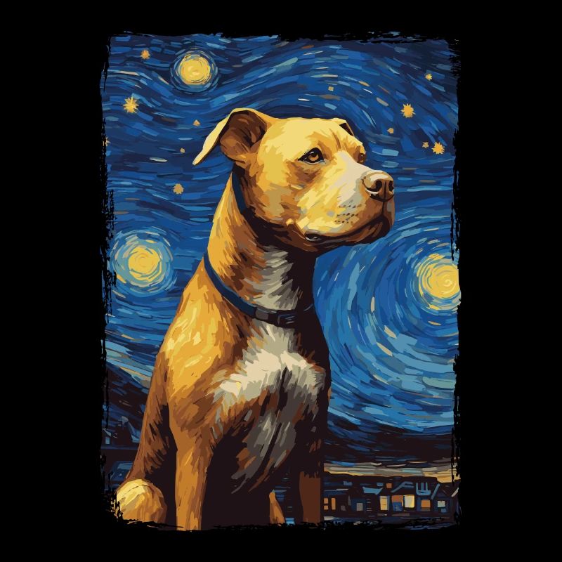 Pitbull Chien Nuit Étoilée