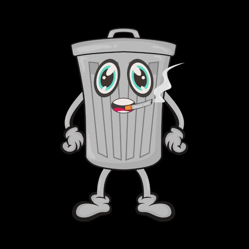 Mülleimer Zigarrette rauchen