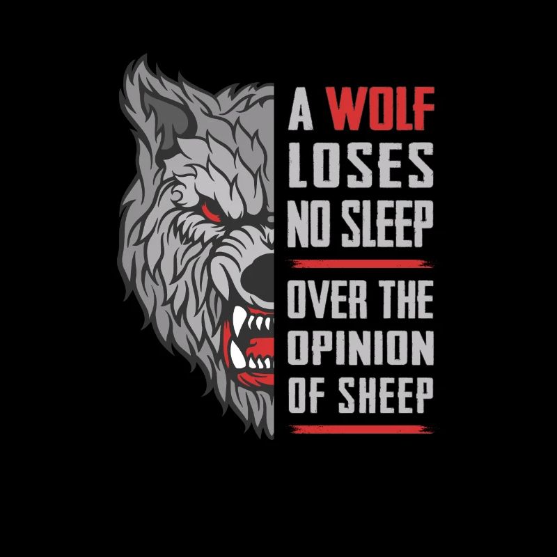 Wolf Motivation Spruch Geschenk