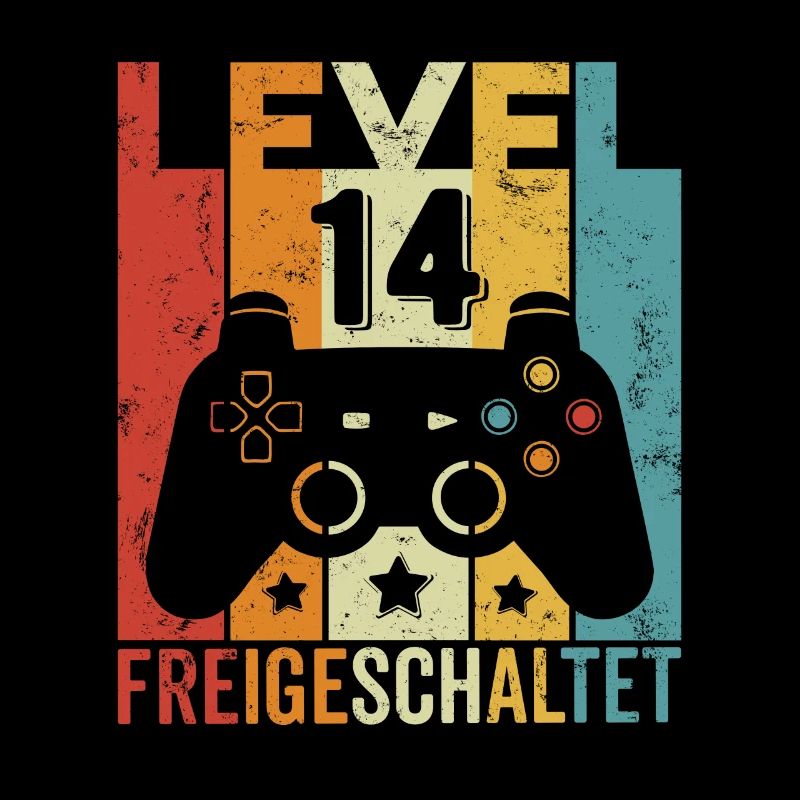 Level 14 Freigeschaltet Geburtstag Junge Mädchen