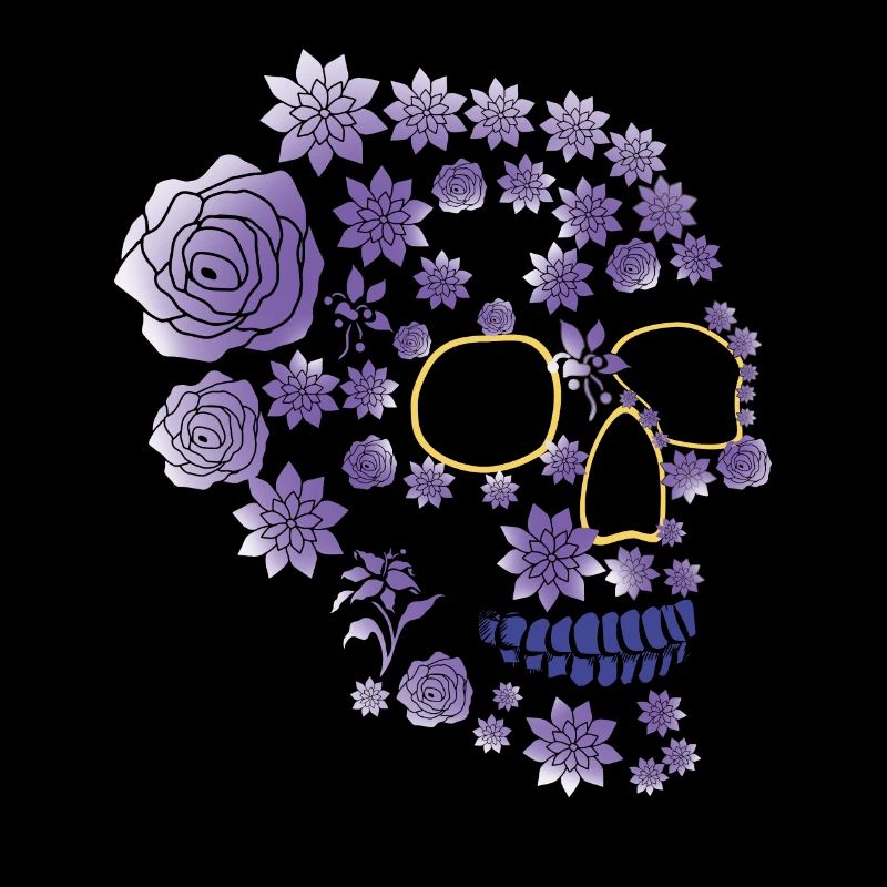 Fleur pourpre Sugar Bone Muertos Day Halloween