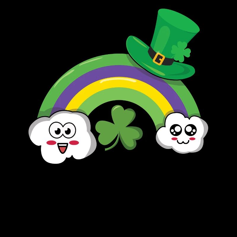 Kawaii Clouds Rainbow Happy Saint Patrick Day
