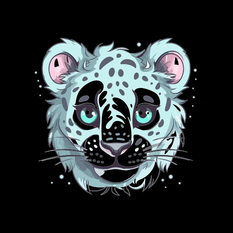 Cute Anime Style Snow Leopard Kawaii