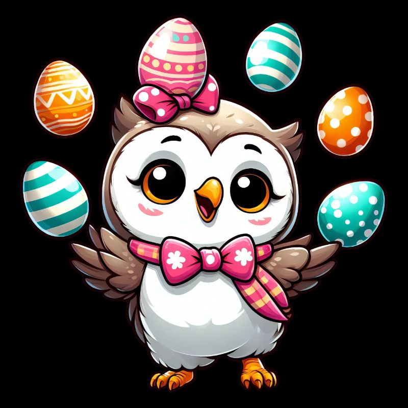Easter Egg Owl Juggling