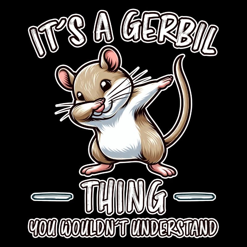 Dabbing Gerbil Saying Racing Rat Gerbil Gift