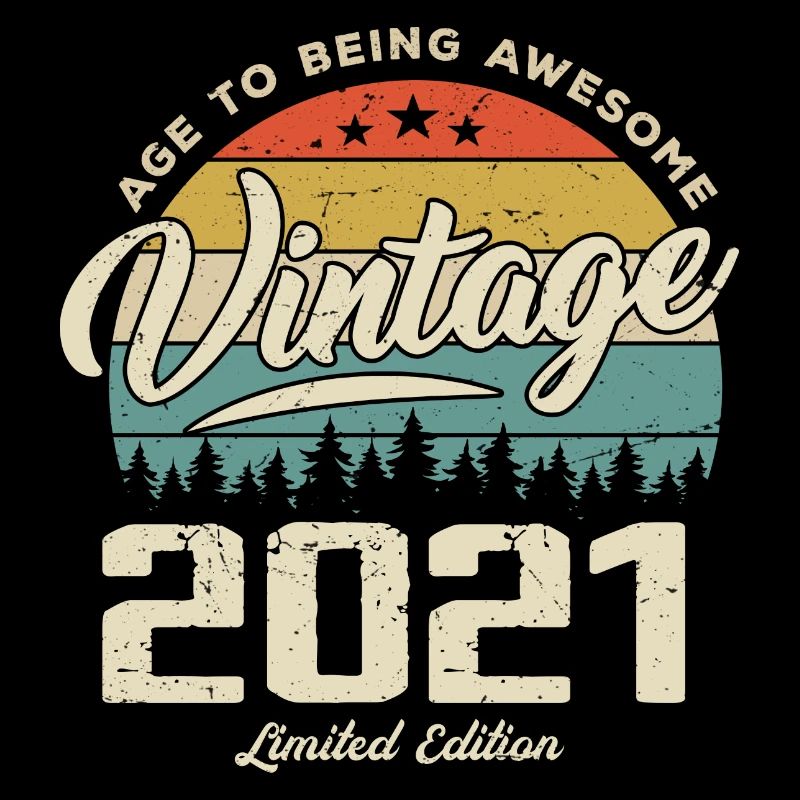 Vintage Cadeau Anniversaire Style Rétro 2021