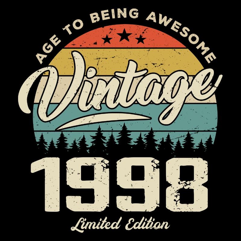 Jahrgang 1998 Retro-Stil Jubiläumsgeschenk 1998