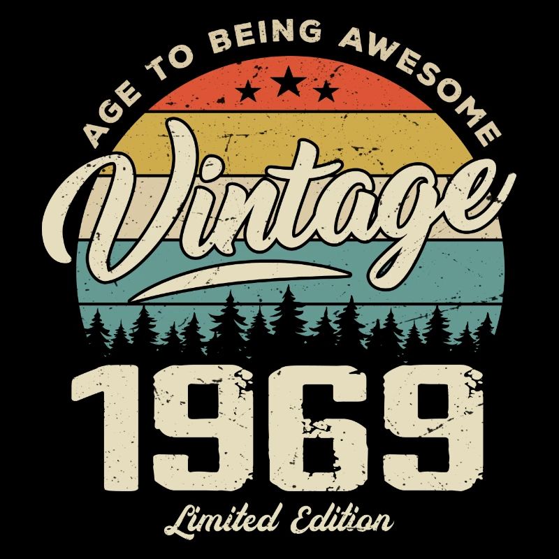 Vintage 1969 Cadeau Anniversaire Style Rétro 1969