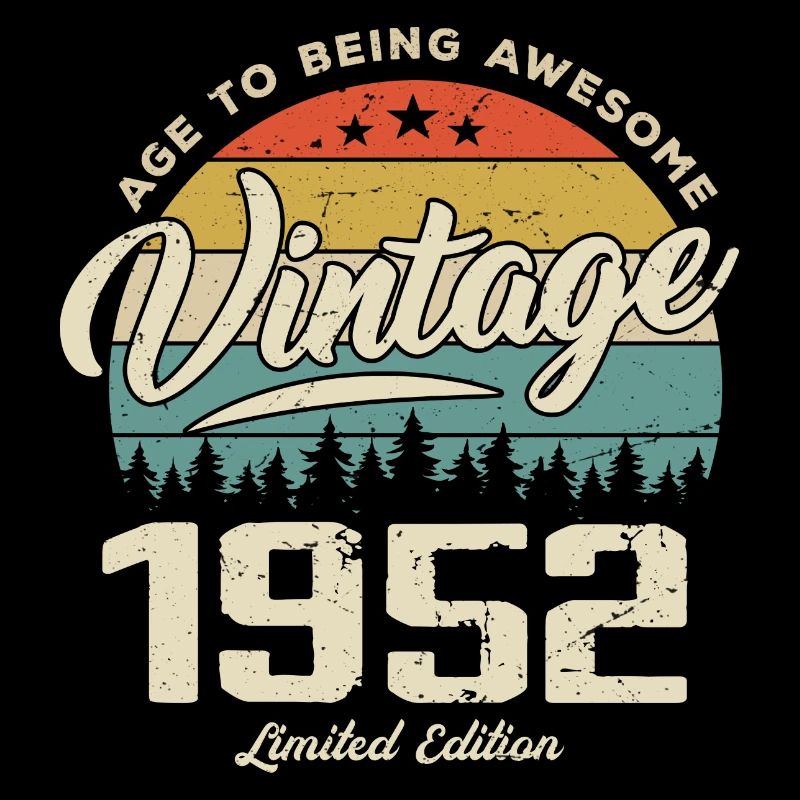 Vintage 1952 Cadeau Anniversaire Style Rétro 1952
