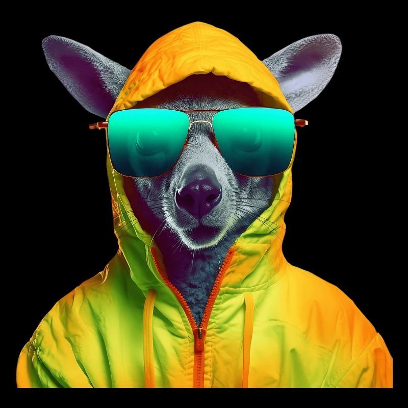 Känguru mit Sonnenbrille Beuteltier Kangaroo