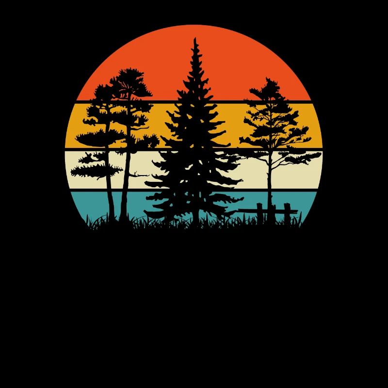 Retro Distressed Pine Tree / Pine Tree Liebhaber