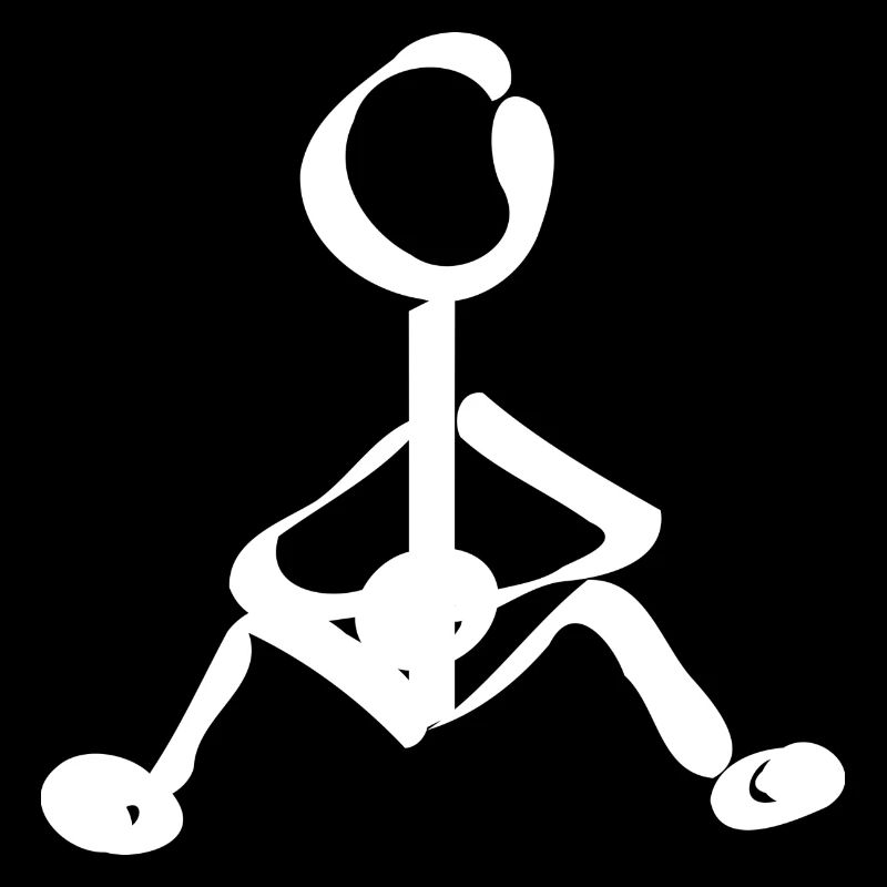 Strichmann sitzend Geschenkidee