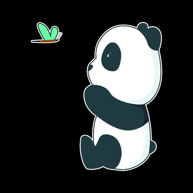 Doux bébé panda avec un papillon