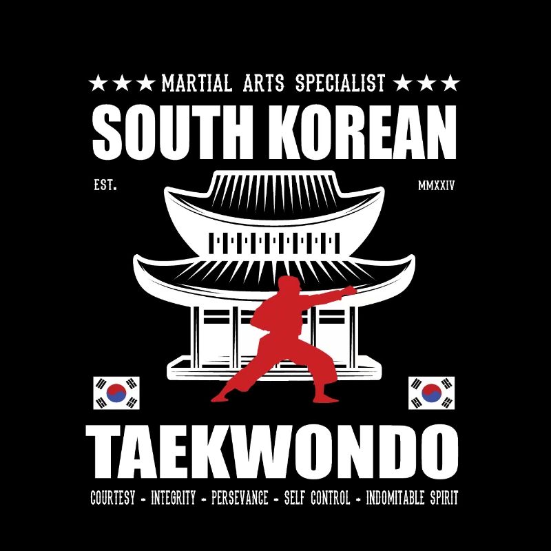 conception d’arts martiaux de taekwondo cool avec kanji