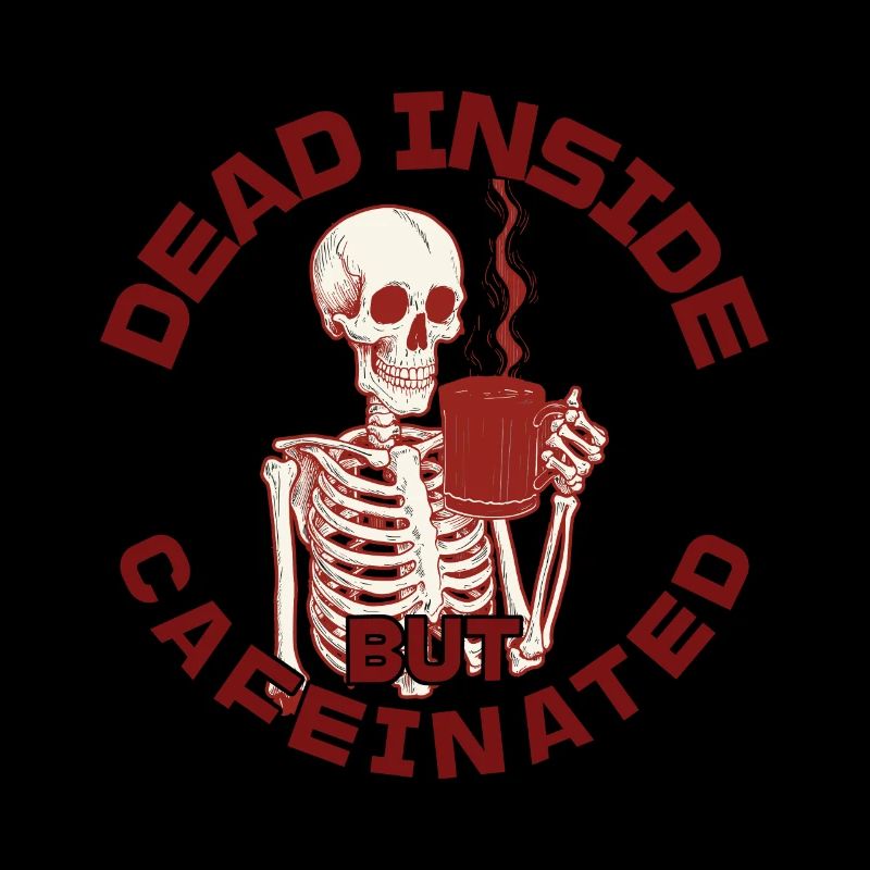 Dead Inside But Cafeinated Lustiger Spruch