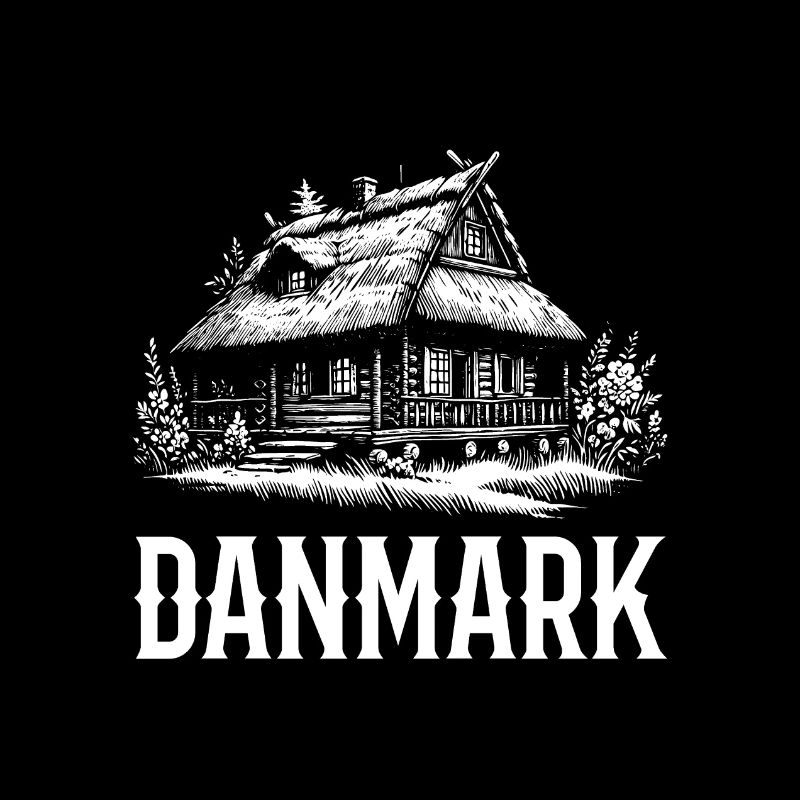 Danemark Nature Maison en bois avec toit de chaume