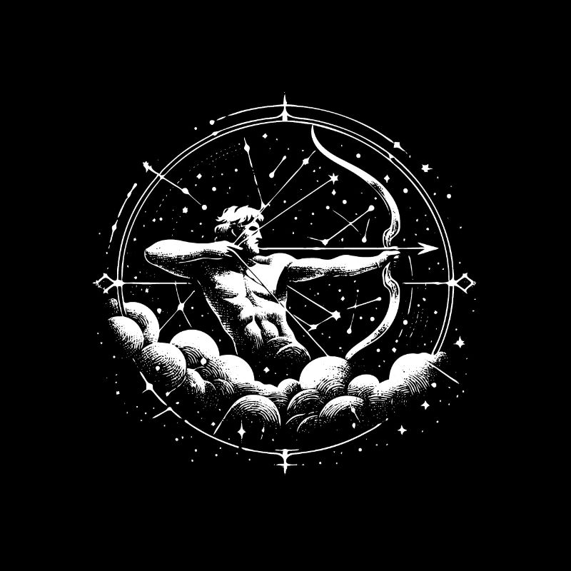Signe du zodiaque Sagittaire - design pour les vrais optimistes