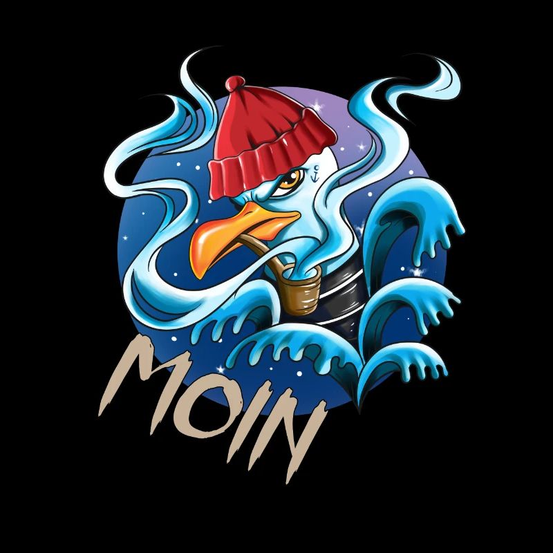 Plattdeutsche Möwe Moin Spruch Nordsee Liebhaber