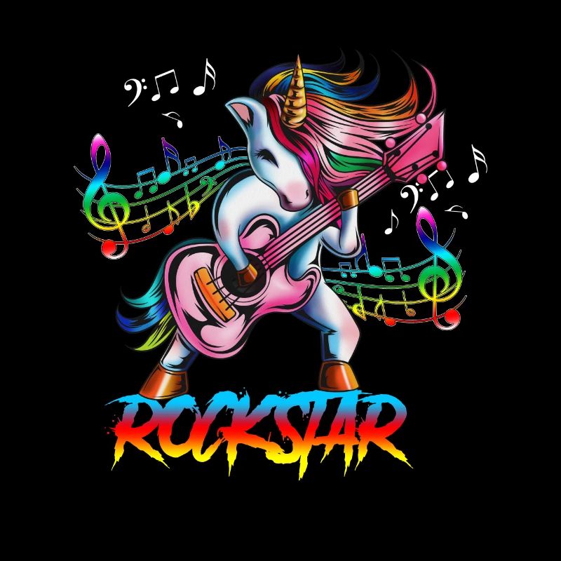 Le guitariste Einhorn est un Licorne Rock n Roll