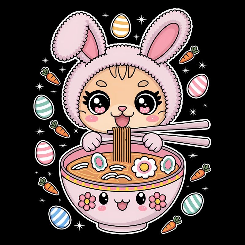 Easter Kawaii Anime Cat Ramen
