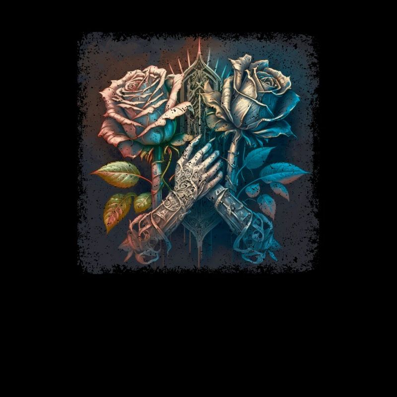 Skeleon Skull Rose Retro Rose Lover Graphic
