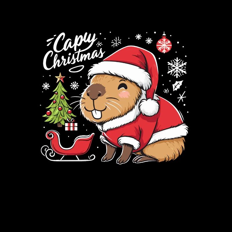 Capybara Weihnachtsbaum Weihnachtsmann