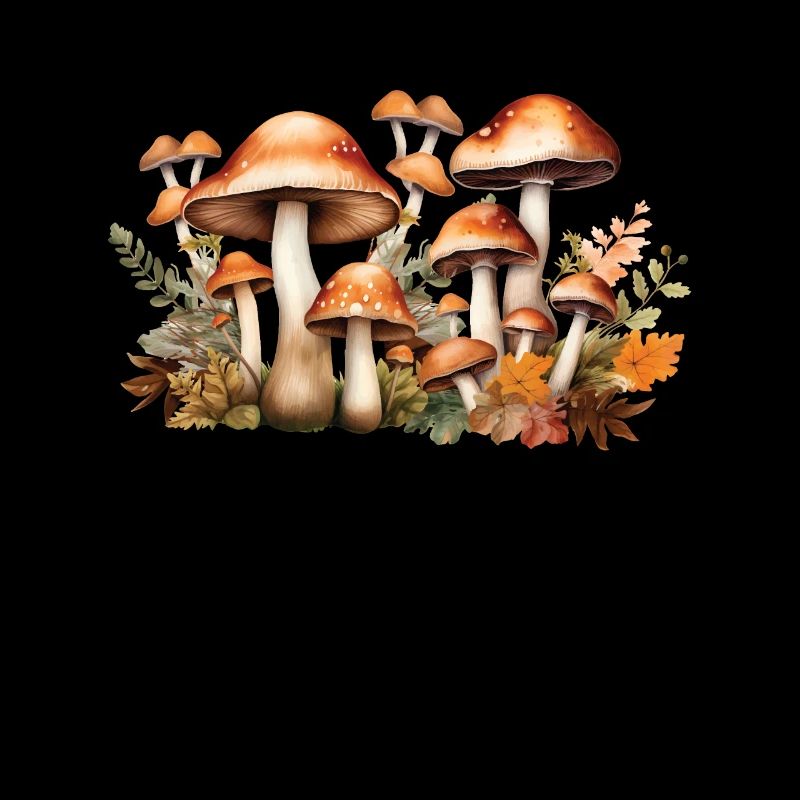 Champignon sauvage et lune Pas de temps, je cherche