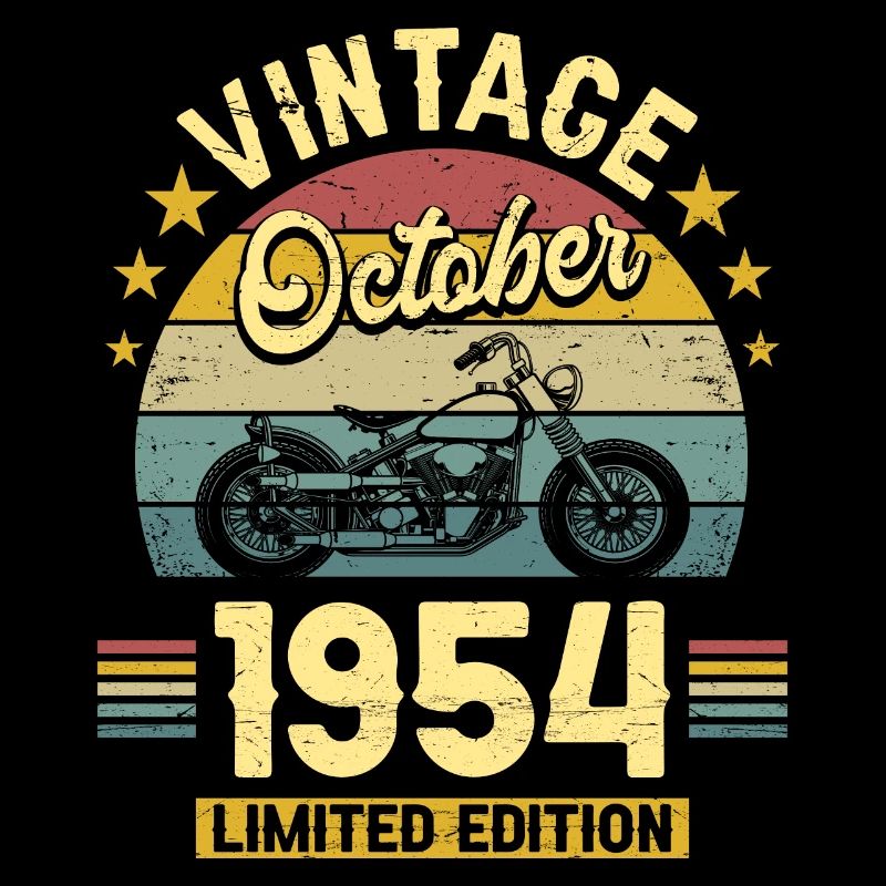 Biker 70 Years Old 1954 October Birthday