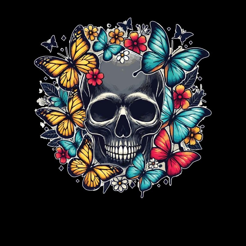 Conception de papillon de crâne