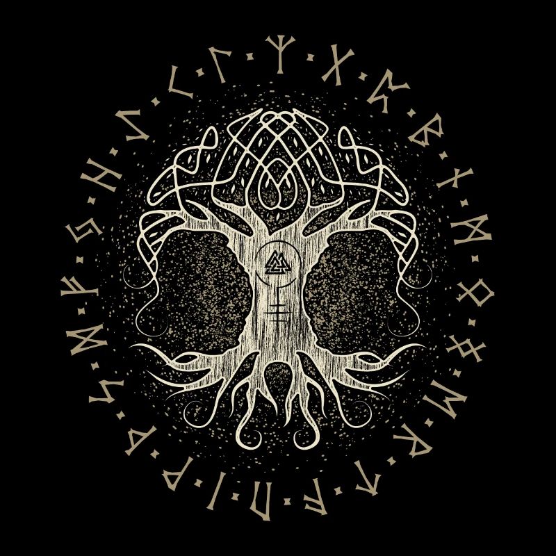 Ygdrassil Arbre du monde Arbre de vie Valknut