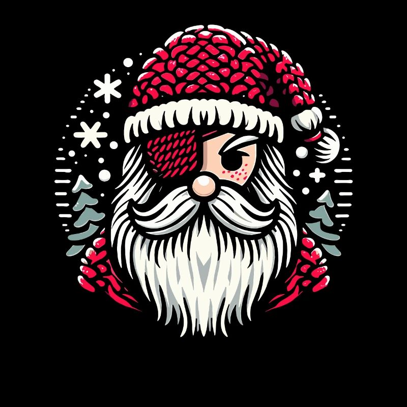 Weihnachtsmann Strickmuster mit Augenklappe