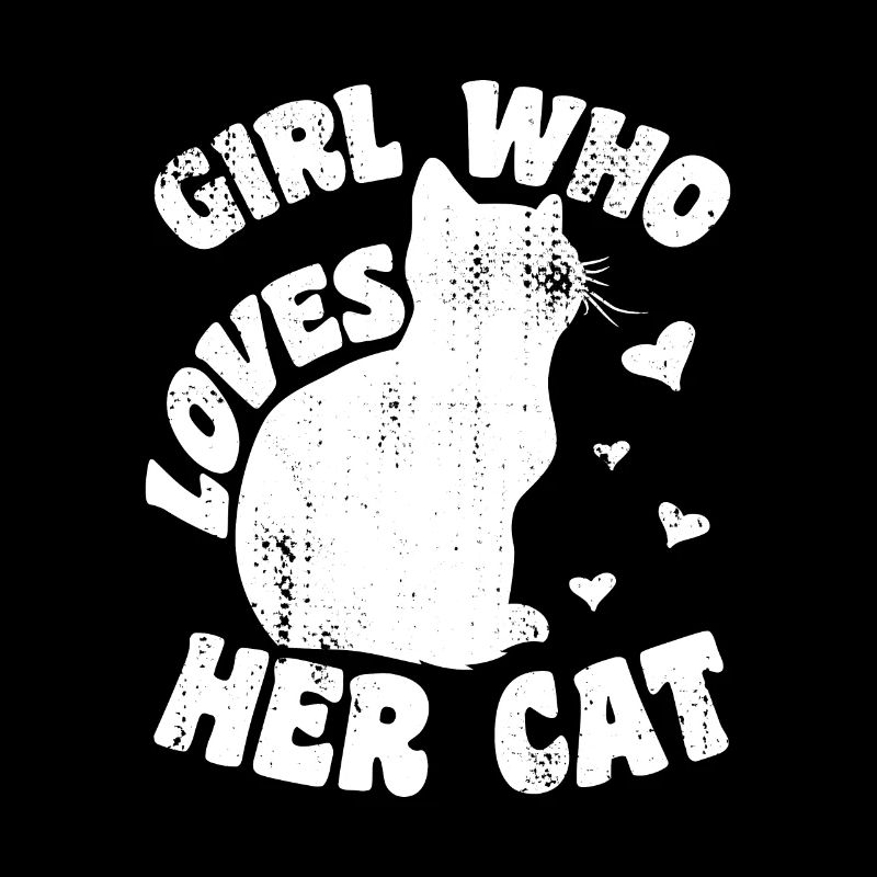 Fille qui aime son chat