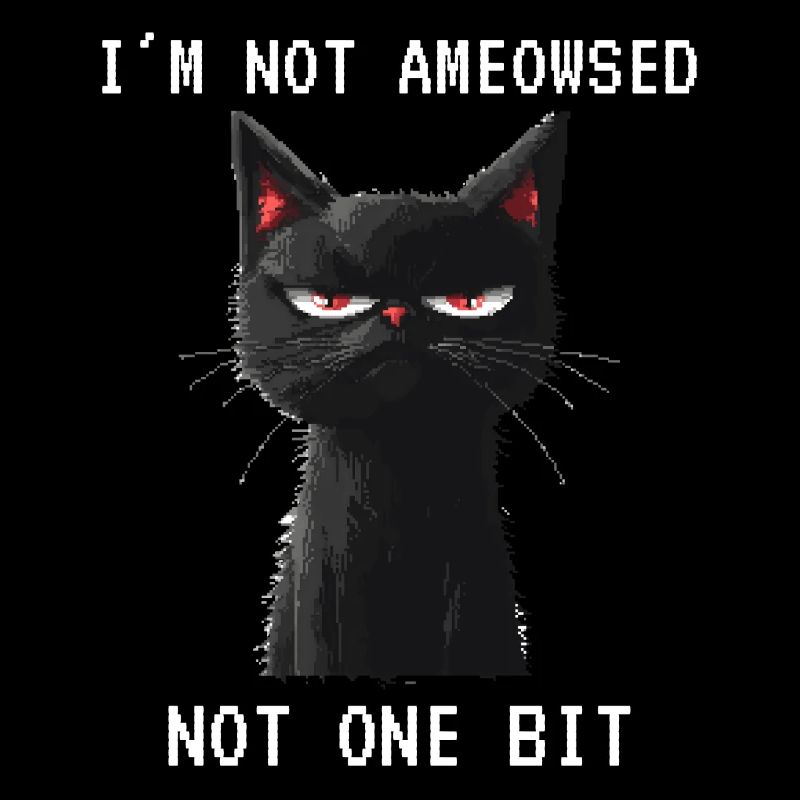 I'm Not Ameowsed Funny Cat Pixel Art