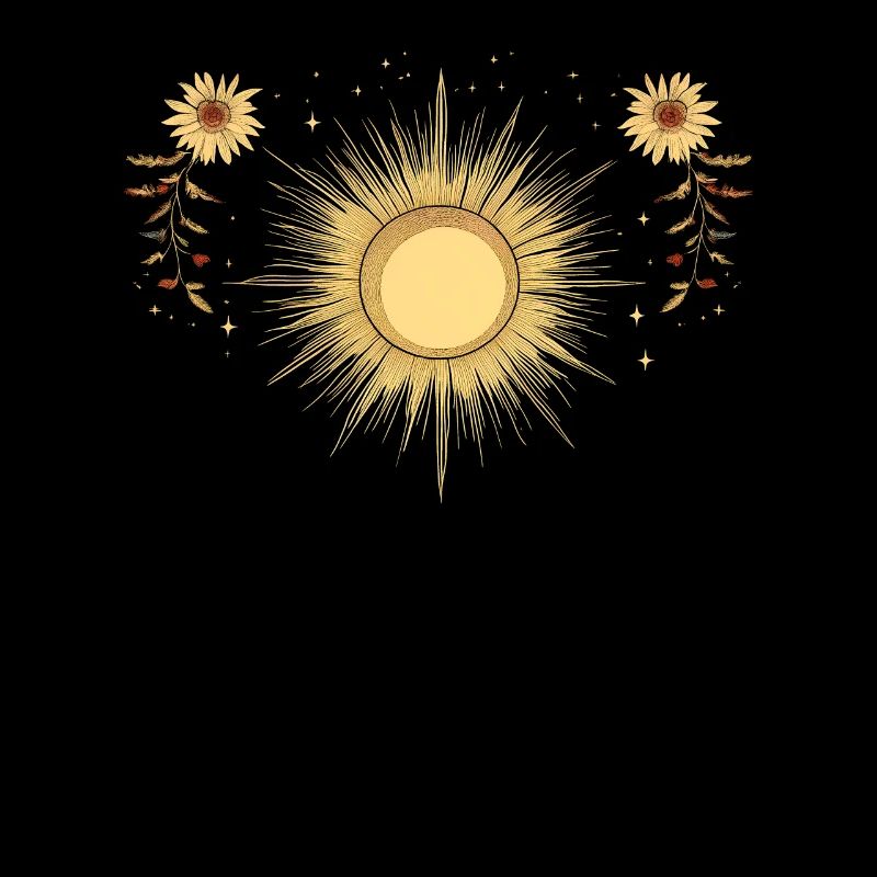 Boho soleil Bohème fleurs florales cadeau graphique